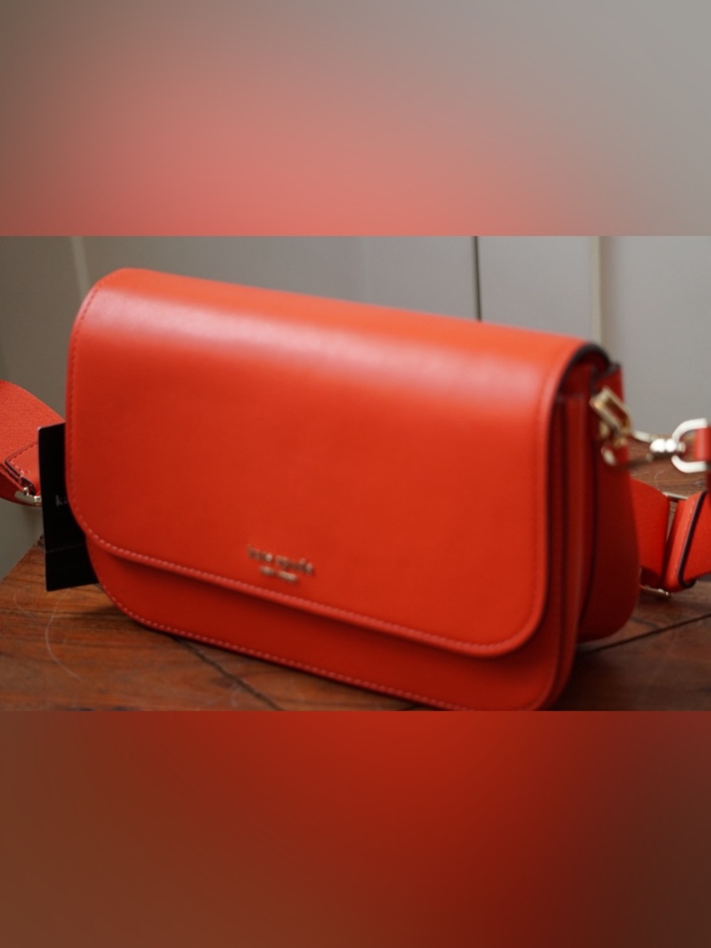 kate spade Buddie Smooth Leather Medium Satchel Magma Orange NWT - Picture 15 of 16